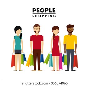 people shopping design, vector illustration eps10 graphic 