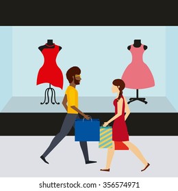 people shopping design, vector illustration eps10 graphic 