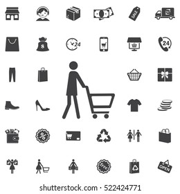 people shopping icon. Universal Shop set of icons for web and mobile