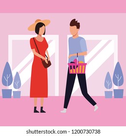people shopping at mall