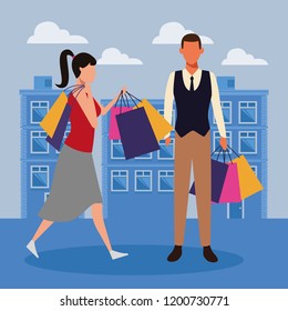 people shopping at mall