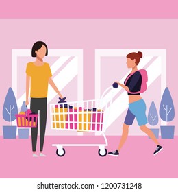 people shopping at mall