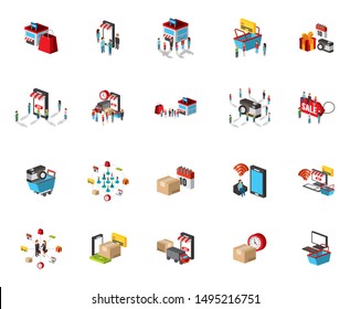 people and shopping online icons vector illustration design