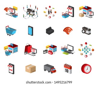 people and shopping online icons vector illustration design