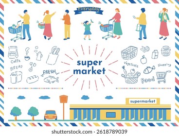Pessoas comprando em um supermercado