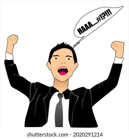 la gente grita excitada ilustración vectorial