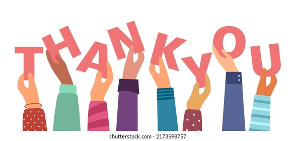 People Show Thank You Message Via Stock Vector (Royalty Free ...