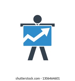 people showing arrow chart icon