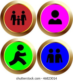 people sign icon button