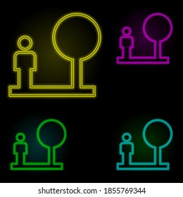 People sign neon color set icon. Simple thin line, outline vector of image icons for ui and ux, website or mobile application