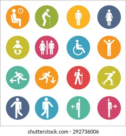 People sign and symbol Icons.Vector