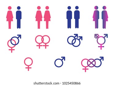 People and signs illustration. Vector set