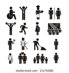 people signs isolated over white background. vector illustration
