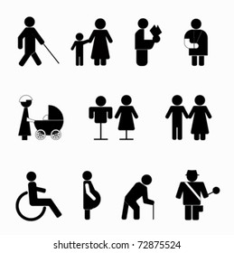 people  signs . vector