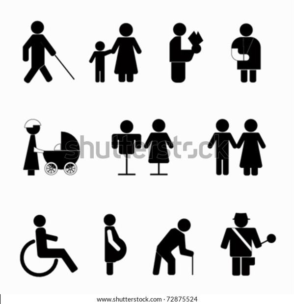 People Signs Vector Stock Vector (Royalty Free) 72875524