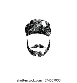 People Sikh man graphic icon stamp