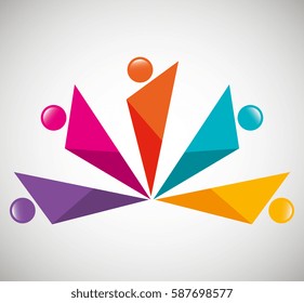 people silhouette colors icon