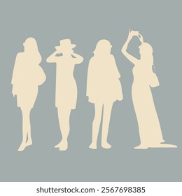 People silhouette graphic resource of architecture