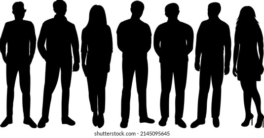 People Silhouette Isolated On White Background Stock Vector (royalty 