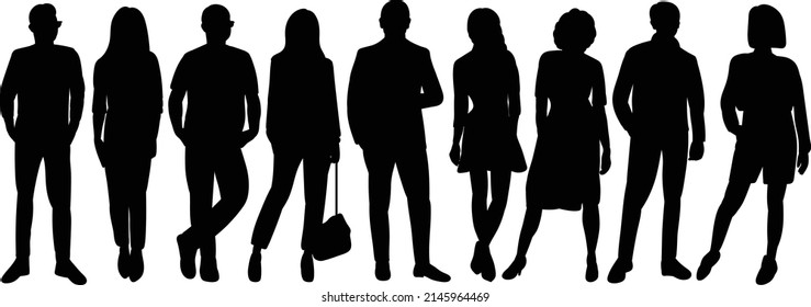 people silhouette, isolated on white background