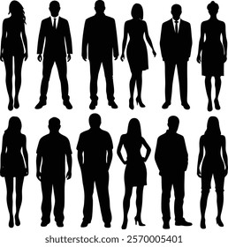 People silhouette isolated on white background. People sign vector illustration design