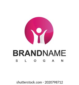 Vector de diseño de logotipo de silueta de personas