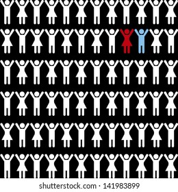 people silhouette over black background vector illustration