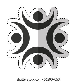 people silhouette teamwork emblem vector illustration design