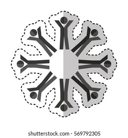 people silhouette teamwork emblem vector illustration design