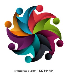 people silhouette teamwork icon