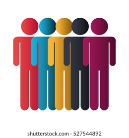 people silhouette teamwork icon