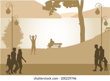 People silhouettes