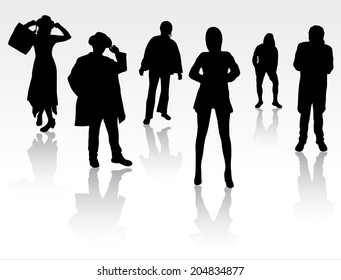 People Silhouettes Stock Vector (Royalty Free) 204834877 | Shutterstock