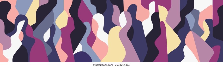 
 Silhuetas de pessoas ilustração vetorial abstrata , fundo multicolor