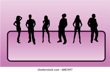 people silhouettes with background