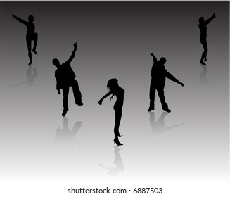 people silhouettes with background