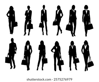 people silhouettes. business people silhouttes. business woman silhouttes. Woman silhoutte. Female silhoutte. Business People Silhouette vectors