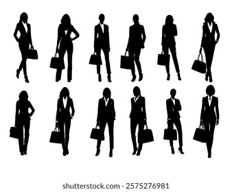 people silhouettes. business people silhouttes. business woman silhouttes. Woman silhoutte. Female silhoutte. Business People Silhouette vectors