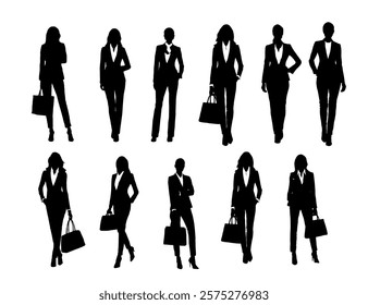 people silhouettes. business people silhouttes. business woman silhouttes. Woman silhoutte. Female silhoutte. Business People Silhouette vectors