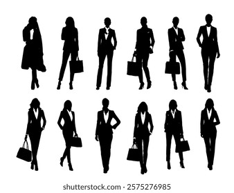 people silhouettes. business people silhouttes. business woman silhouttes. Woman silhoutte. Female silhoutte. Business People Silhouette vectors