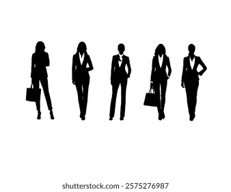 people silhouettes. business people silhouttes. business woman silhouttes. Woman silhoutte. Female silhoutte. Business People Silhouette vectors