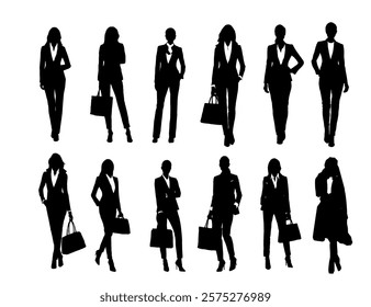 people silhouettes. business people silhouttes. business woman silhouttes. Woman silhoutte. Female silhoutte. Business People Silhouette vectors