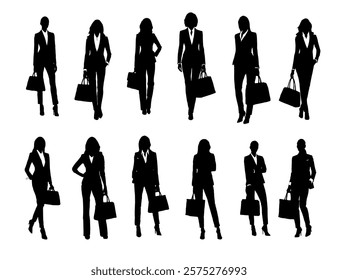 people silhouettes. business people silhouttes. business woman silhouttes. Woman silhoutte. Female silhoutte. Business People Silhouette vectors