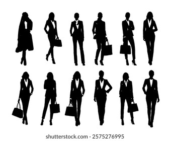 people silhouettes. business people silhouttes. business woman silhouttes. Woman silhoutte. Female silhoutte. Business People Silhouette vectors