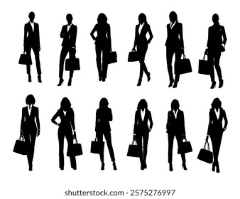 people silhouettes. business people silhouttes. business woman silhouttes. Woman silhoutte. Female silhoutte. Business People Silhouette vectors