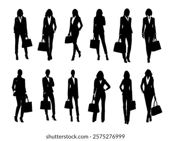 people silhouettes. business people silhouttes. business woman silhouttes. Woman silhoutte. Female silhoutte. Business People Silhouette vectors