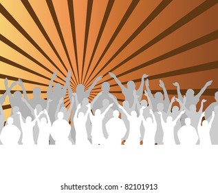 people silhouettes celebrating