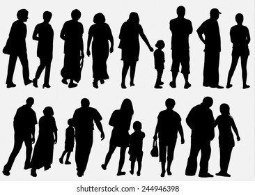 People Silhouettes Collection Stock Vector (Royalty Free) 244946398 ...