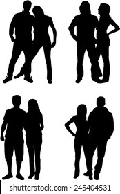 People silhouettes - couples 