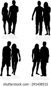 People silhouettes - couples
